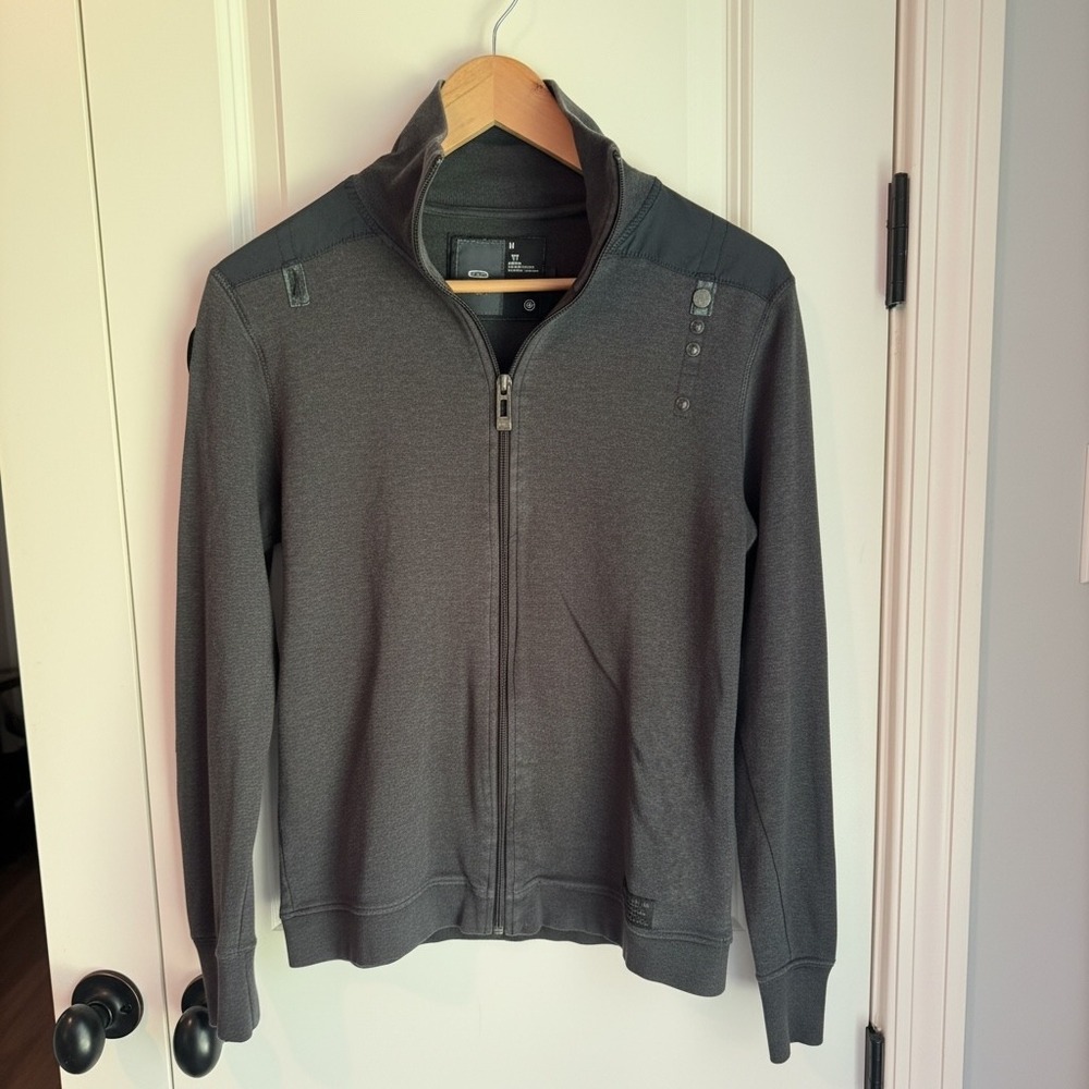 G-Star Raw Mens Gray Full Zip Sweatshirt Slim Fit Utility Jacket Size M